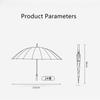 24 Bone Fiber Lotus Bone Wooden Handle Umbrella Men's High-grade Business Thickened Strong  Straight Long Handle Umbrella