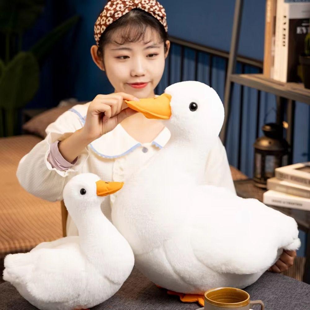 Soft Throw Pillow White Goose Stuffed Realistic Simulated Duck Toy Duck Plush Toy  Birthday Gifts