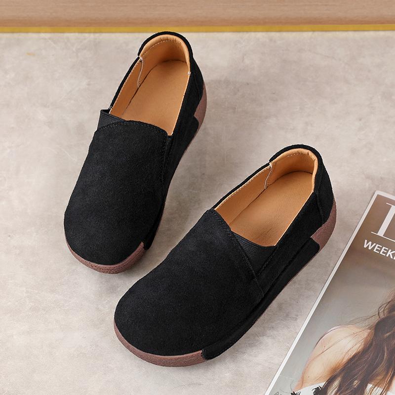 Autumn Women s Platform Sneakers Slip On Suede Casual Shoes Women Walking Sneakers Comfort Wedge Heels Single Shoes Mom Shoes 35