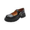 Retro college style word with platform loafer small leather shoes women's 2025 new with skirt versatile JK Mary Jane shoes