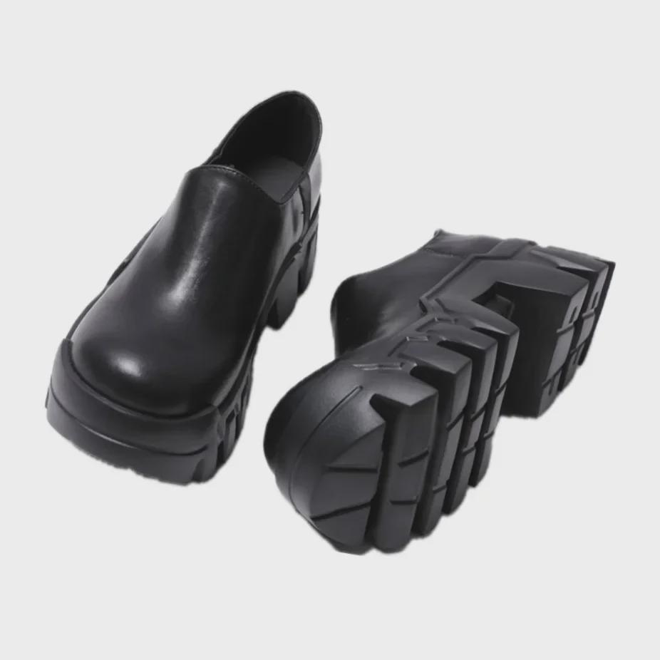 Heavy-Duty Low-Top Men’s Derby Shoes - 8cm Height-Increase Thick-Soled Tank Casuals