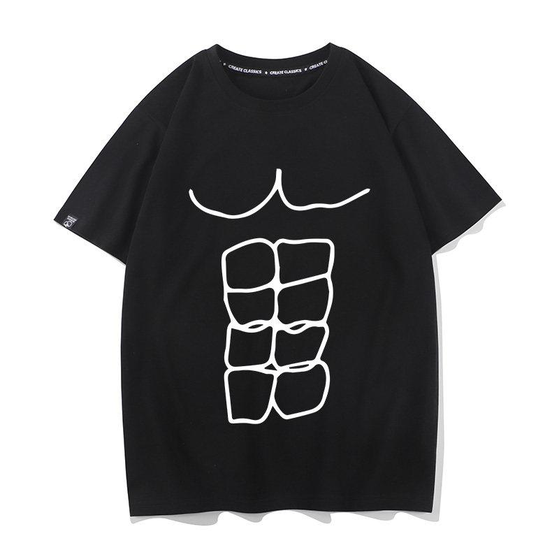 Eight Pack Abs Short Sleeved Tshirt Fun And Funny Clothes Fitness Muscle Pure Cotton Spoof Unisexs And Unisexs Tshirt