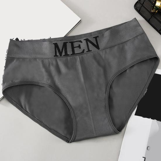 Men Briefs Letter Low Waist Alphabet Waistband Stretch Close Fit Sexy Seamless Panties
