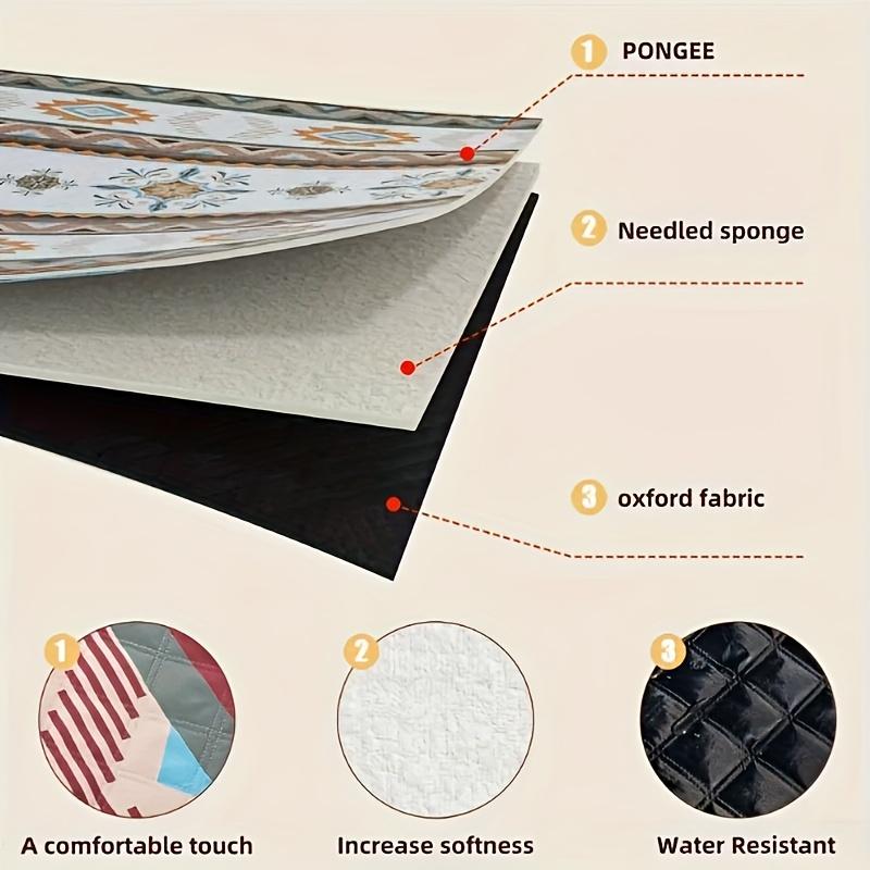 Lett Bærbar Utendørs Piknikpledd | Slitesterk Polyester Strandmatte med Stilig Geometrisk Design | for Camping, Grill, Fotturer og Reiser