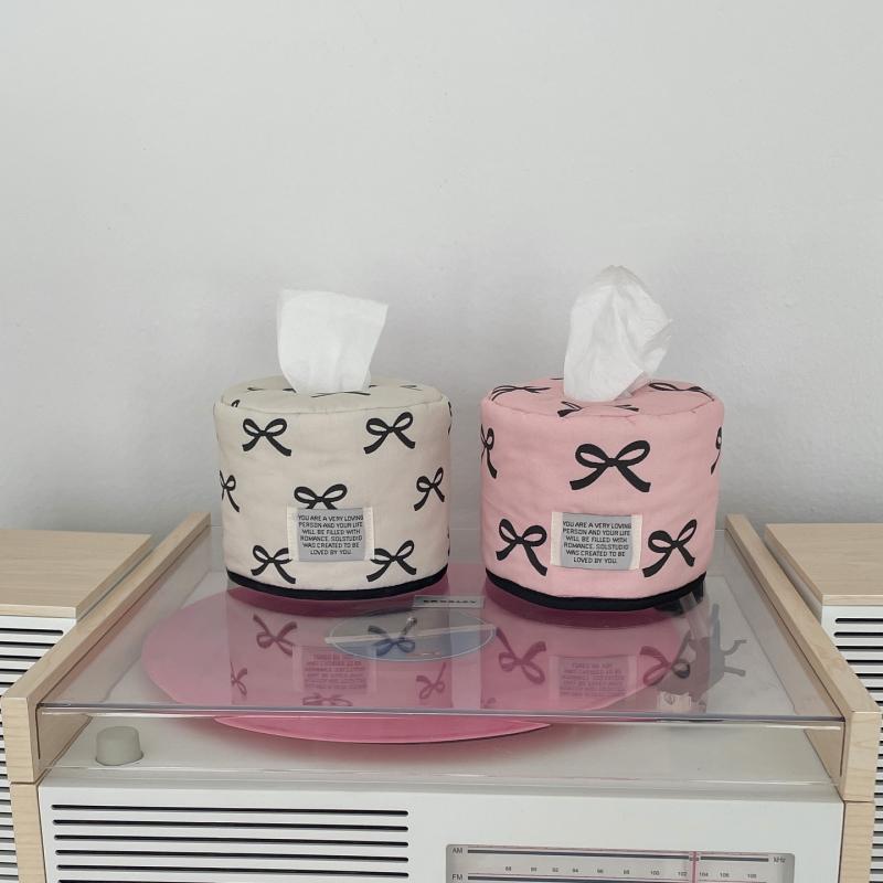 Bowknot Tissue Paper Storage Box Roll Paper Tissue Case Holder Car Napkin Tissue Box Living Room Table Decor Home Organizer