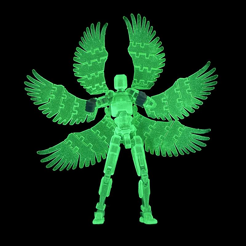 Cartoon Movable Figure With Wings Assembleable Male And Female Luminous Figure Toys