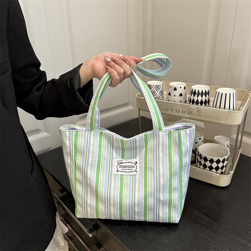 

Повседневная сумка-тоут в милом универсальном стиле, большой вместимости, женская, трендовая, новая текстура, модная, студенческая, на плечо зелёный