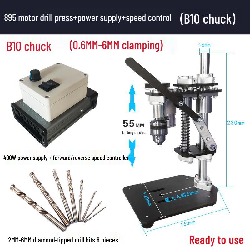 Compact 220V Mini Bench Drill Press with Variable Speed for DIY Projects