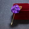 Elegant Rose Corsage Brooch Red Blossom Flower Pin with Long Needle Clasp for Women Men Versatile Lapel Accessory for Jacket Dress Suit