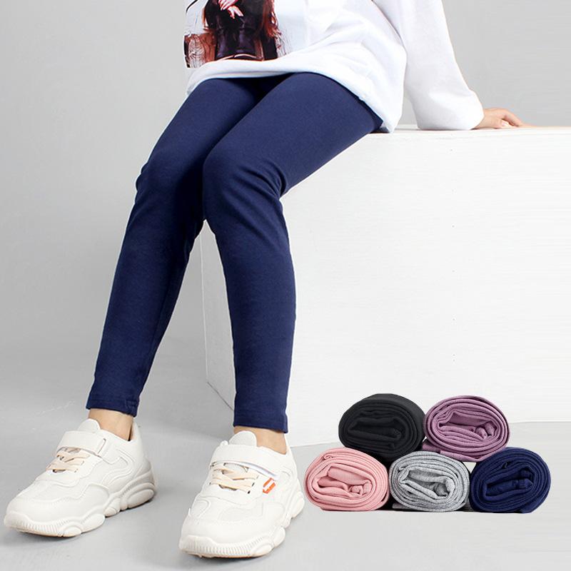 Girls' Korean Style Summer Leggings: Solid Color, Sports, Anti-Mosquito Pants for Older Kids.