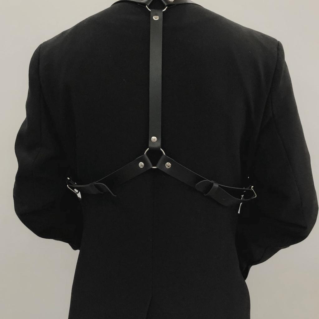 Men's Harness Belt Costume PU Leather Body Chest for Men Sexy Punk Body Harness Belt Adjustable Buckle Clothes Nightclub Cosplay