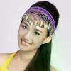 Ethnic Retro Belly Dance Headband With Red Sequin Coin Fringe Personalized Decorative Headpiece For Dance Performances