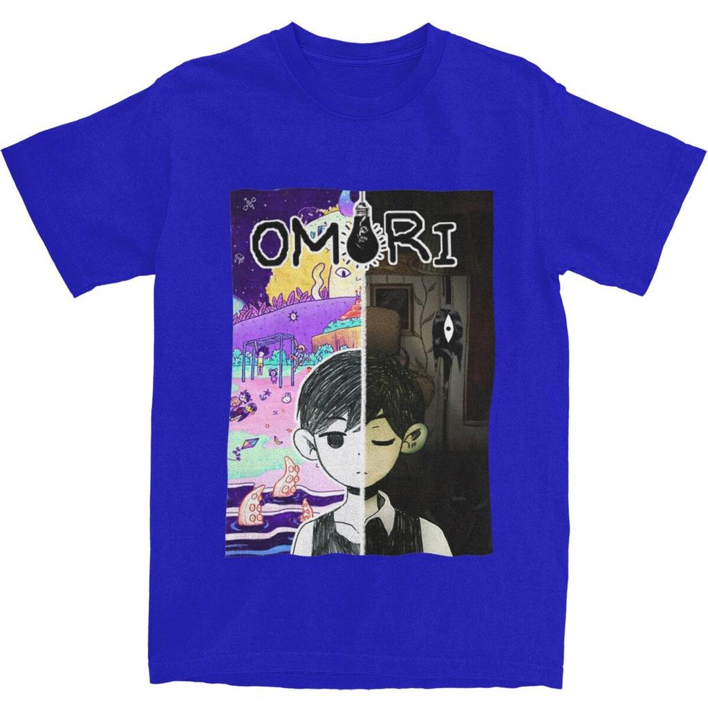 Anime Game Omori TShirt Unisex Y2K Retro 100 Cotton T Shirts Summer Crew Neck Harajuku Tee Shirt Wholesale Big Size Tops