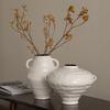 Ceramic Vase White Coarse Earthenware Pot Flower Vase Retro Pot Handmade Ceramic Jar Flower Arrangement Accessories