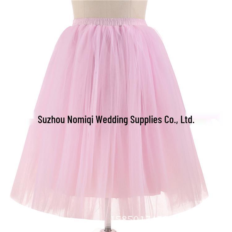 Elegant Five-Layer Tulle Half-Length Puffy Skirt - 65cm Long
