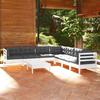 VidaXL Solid Pine Wood Garden Lounge Set 8 Pcs with Cushions Patio Furniture Outdoor Furniture Garden Furniture 3096798