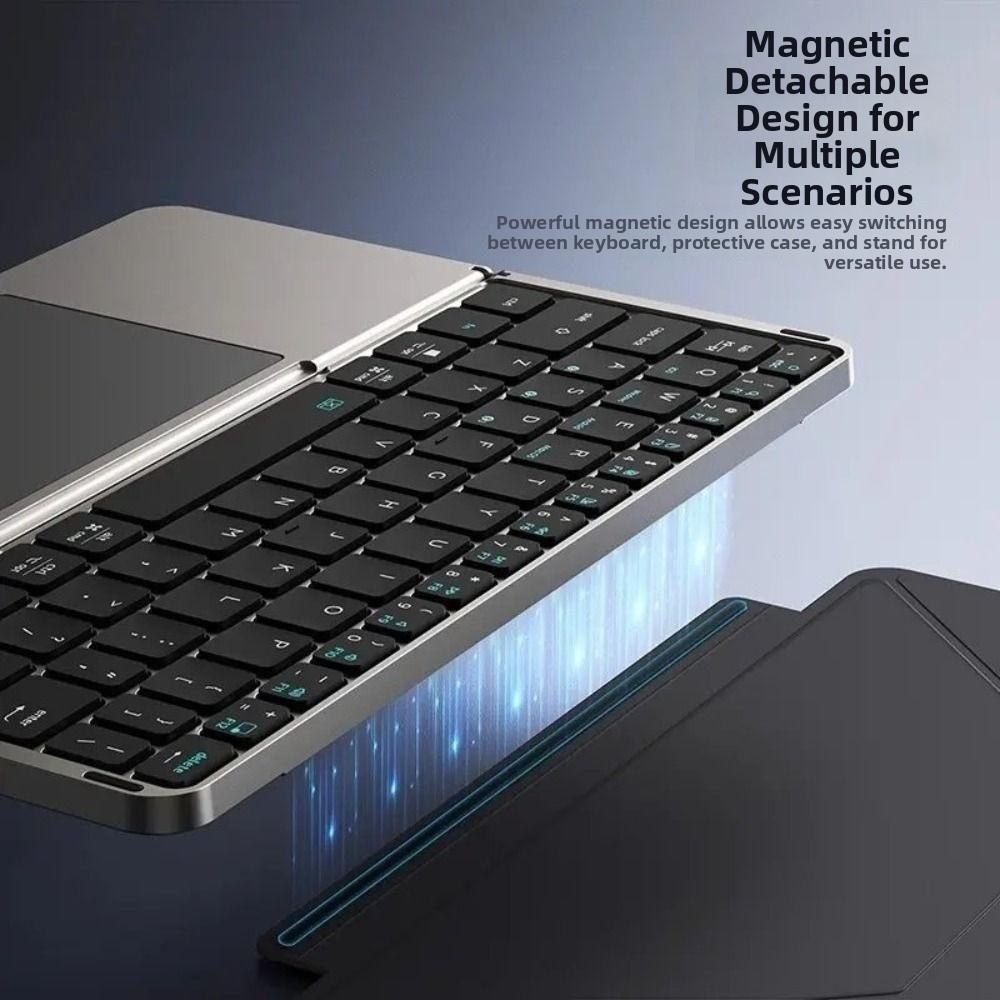 Bluetooth 5.3 Wireless Bluetooth Keyboard Universal Detachable Foldable Keyboard Compact Ergonomic Rechargeable Keyboard