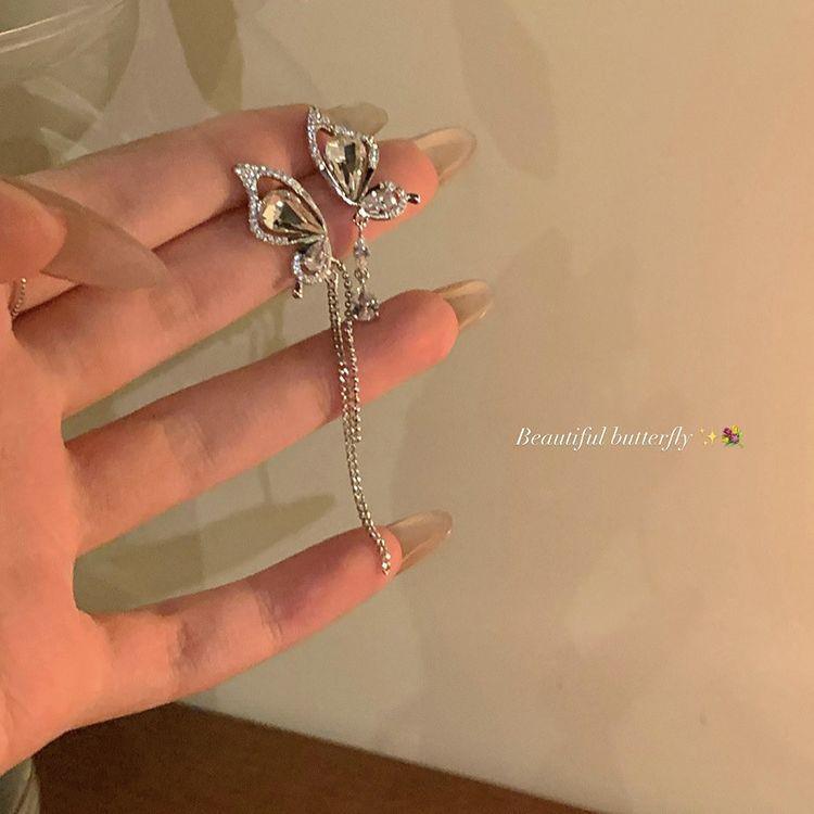 

Sweet Butterfly Tassel Earrings - Elegant French Fairy Design with High-End Style