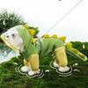 Teddy Cute Dinosaur Raincoat Leashable Bichon Frise Four Legs Waterproof Clothes Pet Rain Reflective Hoodie