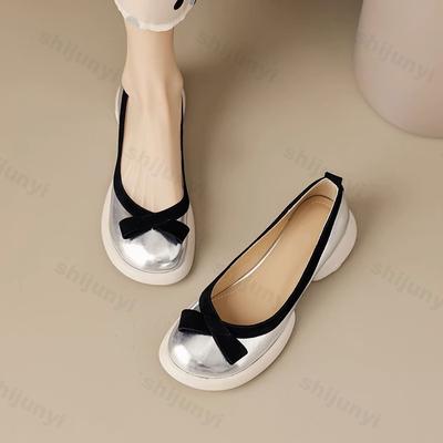 Fashion 2024 Autumn New Women's Leather PU Platform Casual Shoes Ladies Gladiator Party Dress Shoes for Woman Shallow Roman Single Shoes