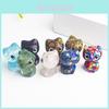 Natural Crystal Cat Figurine Handmade Resin Cute Animal Decor For Gift And Home Accent