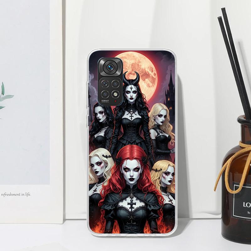 Halloween Moon Witch Horror Phone Case For Xiaomi Redmi Note 15 13 14S 14 Pro Plus 12S 11S 10S 12 11E 10 11T Art Fundas Back Cov