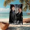 Custom Name Ultra-Soft Beach Towel with Sherlock Theme,Ideal for Pool - Camping, Diving - Perfect Travel Essential, Vibrant Beach Towel.