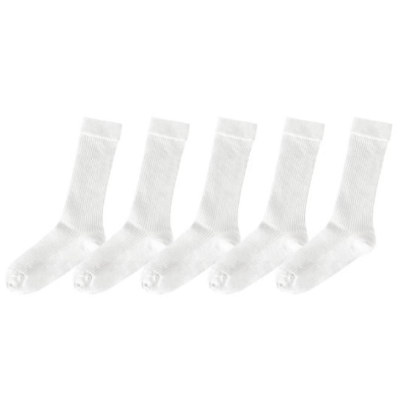 Made in Korea Ribbed Crew Socks 5-Pack