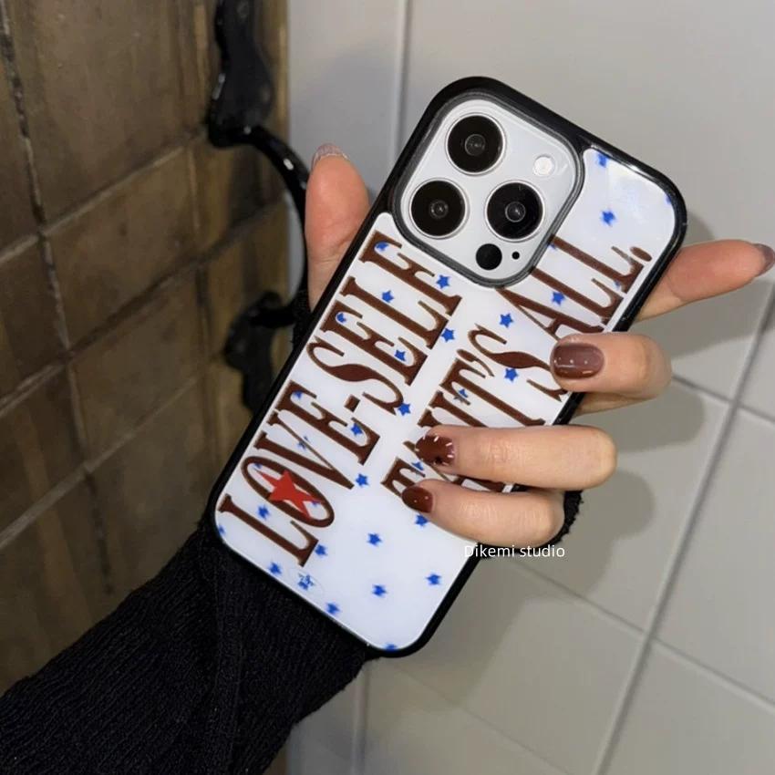 

Креативный коричневый с синими звездами чехол для телефона iPhone 17 AIR 16 15 14 13 12 11 PRO MAX XR XSMAX MINI 7 8 PLUS Y2K Мягкая обложка iPhone 7 Plus