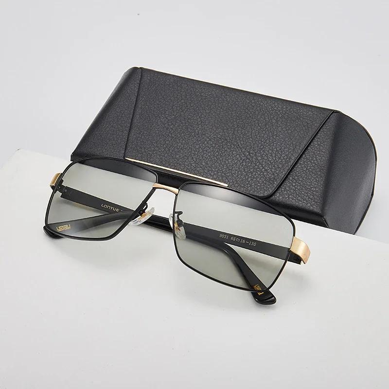 Okulary przeciwsłoneczne męskie w stylu polaryzacyjnym do jazdy dziennej i nocnej, okulary noktowizyjne fotochromowe