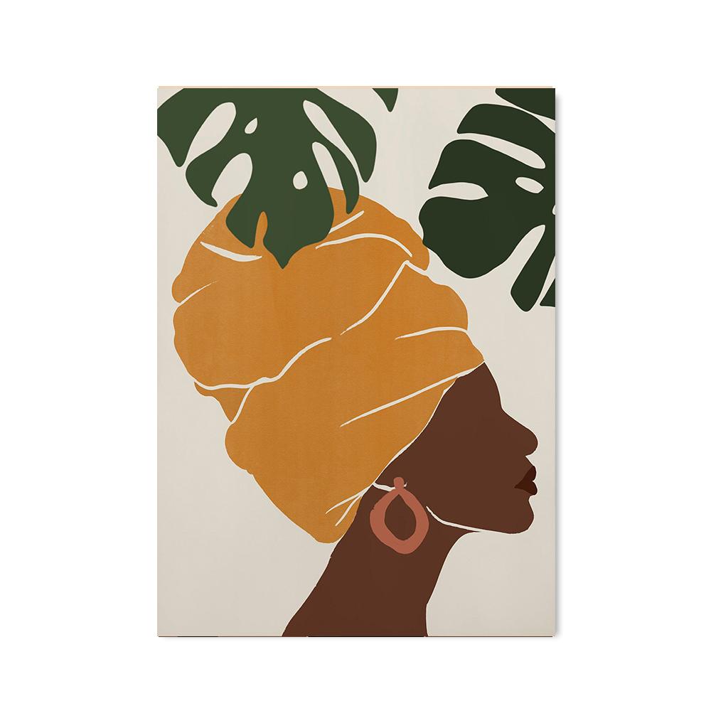 Black Woman Nordic Poster Print Wall Art Africa Boho Girl Canvas Painting Prints Hand Wall Pictures For Living Room Club Decor