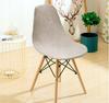 Skandinavische Stuhlhusse Cappuccino-Beige Elastisches Samt [21Ed]