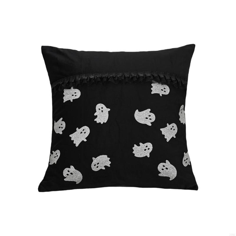 Decorative Mesh Cushion Cover Halloweens Theme Bat Specters Polyester Materials J0MC