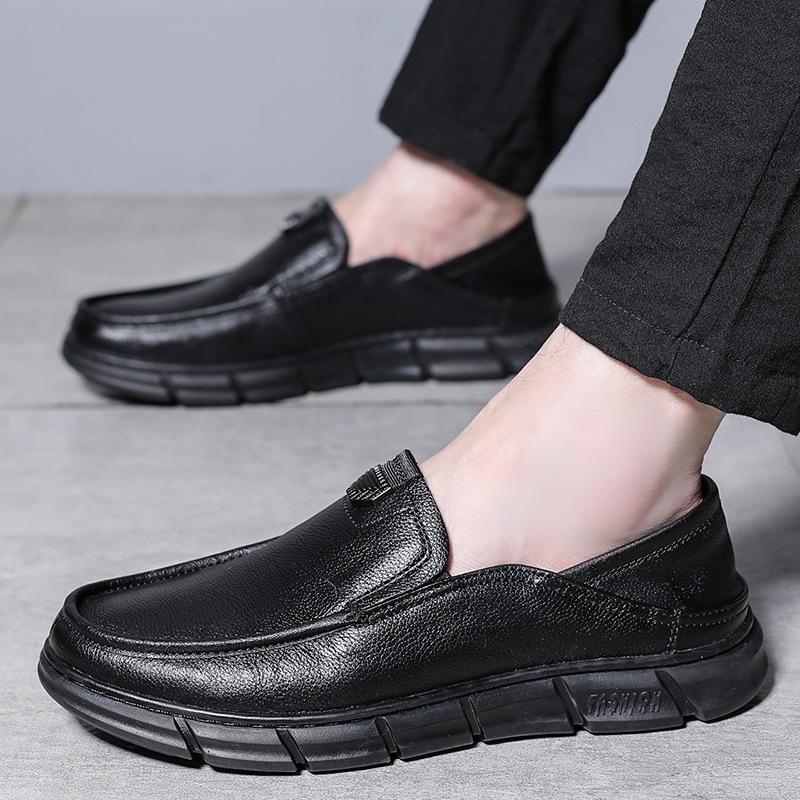 Summer Soft-faced Men's Leather Shoes Simple and Fashionable One-pedal Casual Shoes Light, Breathable, Non-slip Soft-soled Business Men's Shoes