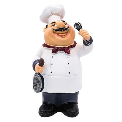 Statue de Chef en Résine Figurine de Ferme Décoration Ornement de Statue en Résine Petite Statue de Chef Barbu Pour Comptoir Meuble Armoire