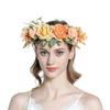 Bride Flower Headband Floral Garland Headpiece Bohemian Flower Crown Headband Boho Bridal Flower Wreath Hair Hoop
