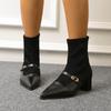 Pointed Toe Women's Ankle Boots High Heels Elegant Boot Fashion Woman Winter Boots Dress Retro Pumps 2025 Female