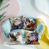 Vibrant Floral Bald Eagle Pillow Covers, Colorful Wildlife Floral Art Throw Pillow Cases, Boho Nature Home Decor Cushion Covers