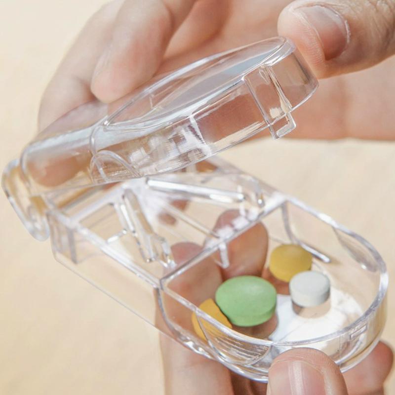 Portable Tablet Cutter Dose Divider Convenient Pill Splitter Storage Box for Daily Medicine Taking