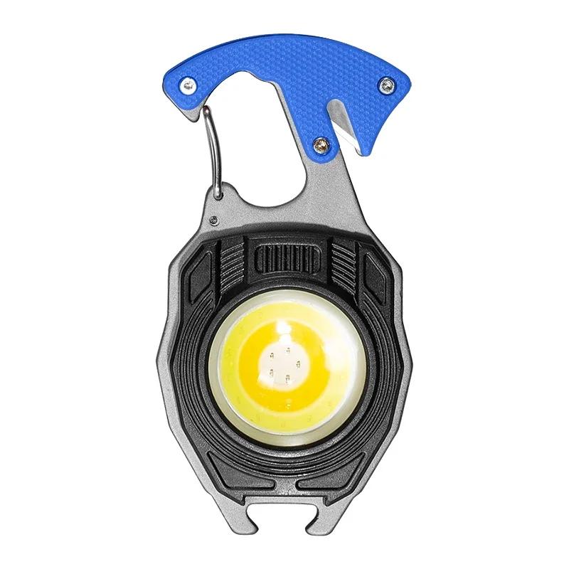 LED Mini Flashlight Portable Pocket Flashlight COB Work Light Keychains Torch USB Rechargeable for Outdoor Camping Fishing Lamp