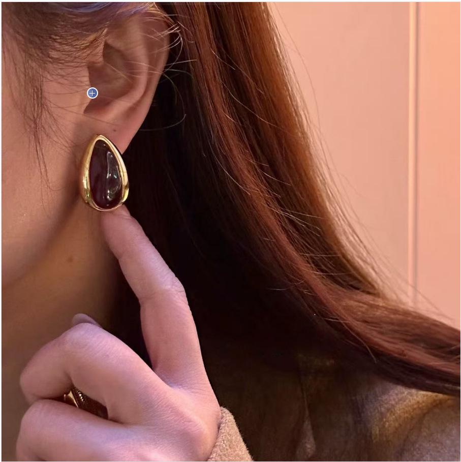 New Korean-Style Exaggerated Irregular Oval Metal Earrings