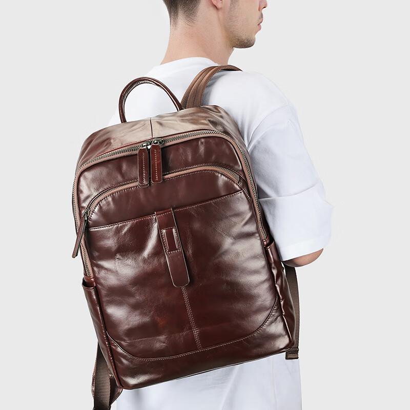 Кожаный рюкзак для ноутбука Malunte для мужчин