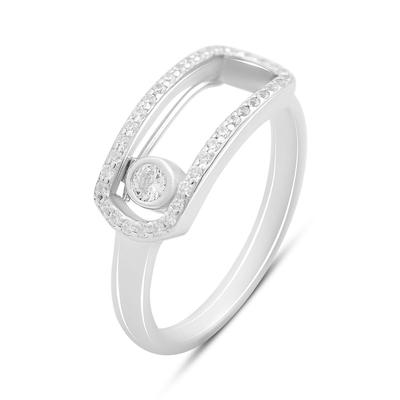 Silver Ring with Cubic Zirkonia, Product Weight 2.56 G (2208891)