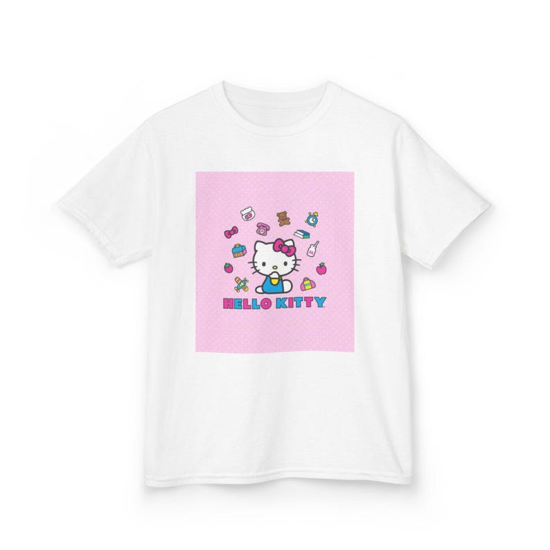 Hello Kitty Character Tee | Kids T-Shirt, Pink Cartoon Design 140
