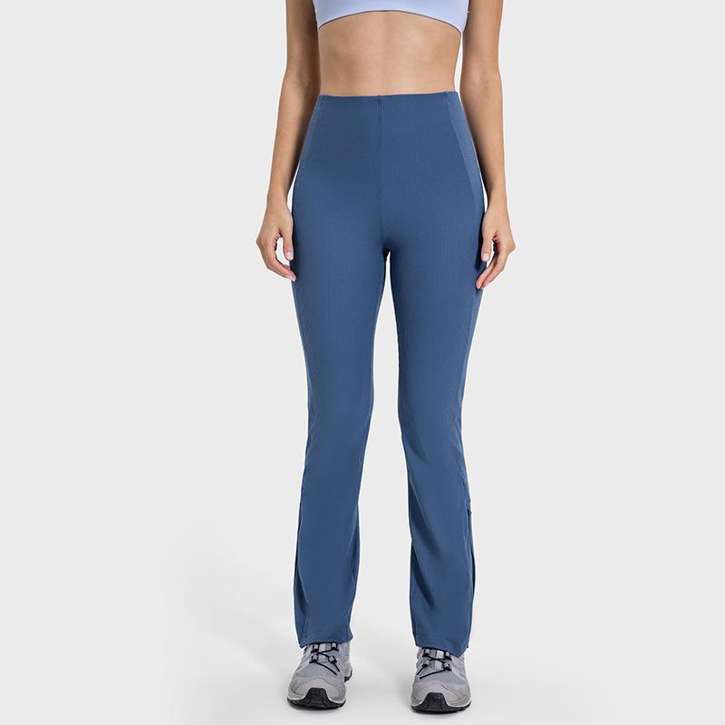 New Style of Slim Butt Lifting Slim Yoga Sports Trousers Water-cooling Cooling Zipper Adjustment Micro-flare Pants for Women