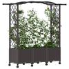 Raised Garden Bed with Trellis and Roof Brown 164 X 40 X 144 Cm PP
