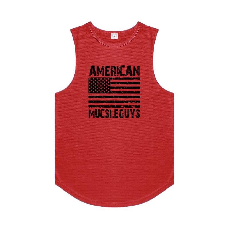 

Muscleguys, летние мужские спортивные жилеты, сетчатые быстросохнущие баскетбольные тренировочные футболки без рукавов, майка для фитнеса, мужская толстовка для бодибилдинга XL красный