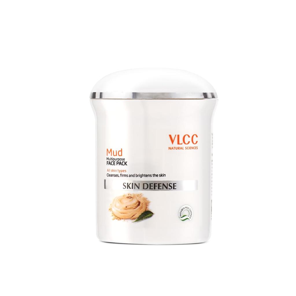 VLCC Skin Defense Mud Face Pack 70g Pack of 1 Cleansing Rejuvenating Mask for Bright, Firm Skin Glow