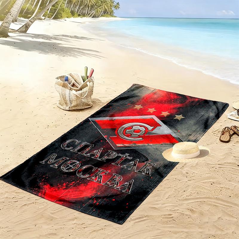 Spartak Moskau Print Strandtuch, Großes Weiches Schnelltrocknendes Handtuch für Strand Camping Schwimmen