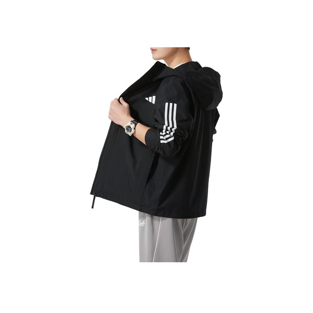 Adidas Fashion Versatile Skin-Friendly Hooded Jacket Men Jackets Black JD1043